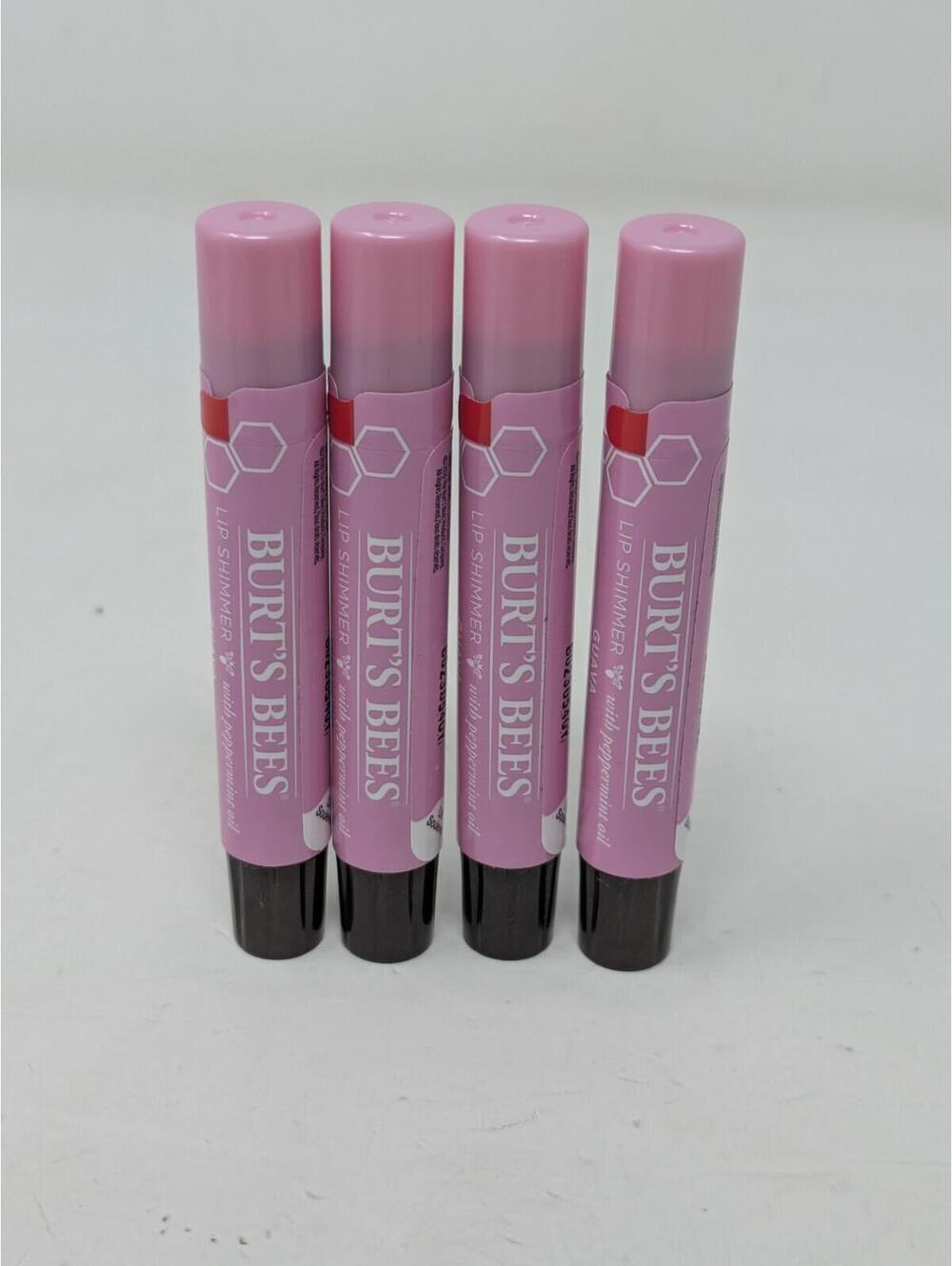 Burt's Bees Shimmer Lip Tint Guava Tinted Balm Stick 4 Pack